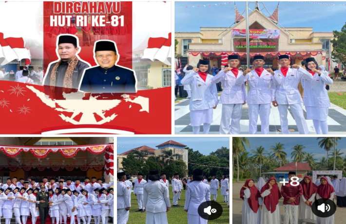 Lima Santri Pondok Pesantren Nurul Yaqin Jabal Fiil Ikuti Paskibra Upacara Kecamatan VII Koto Sungai
