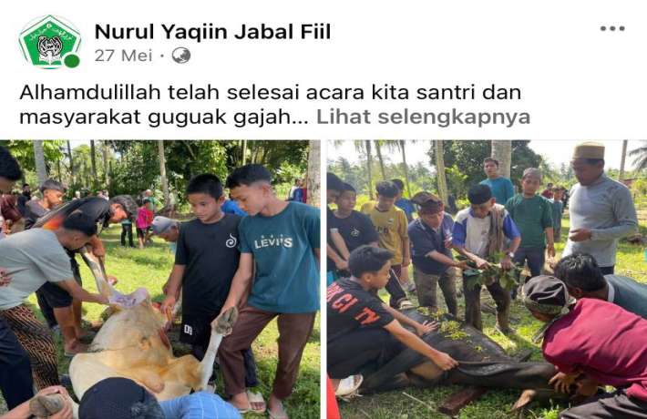 Penyembelihan Hewan Kurban di Pondok Pesantren Nurul Yaqin Jabal Fiil